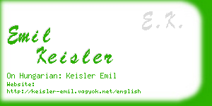 emil keisler business card